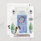 Tri Color King Charles Spaniel Moving Announement Briefkaart (Voorkant / Achterkant)