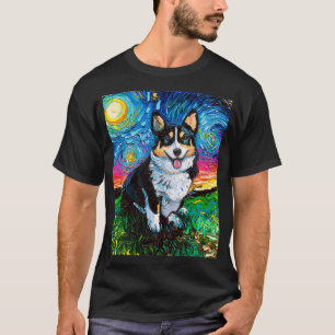 Tri Color Pembroke Welsh Corgi Sterrennacht Dog Ar T-shirt