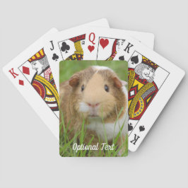 Tri Color Pet Guinea Pig. in Grass Pokerkaarten