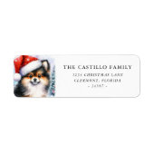 Tri Color Pommerse Kerst retour adres Etiket (Voorkant)