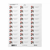 Tri Color Pommerse Kerst retour adres Etiket (Full Sheet)