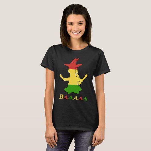 Tri Color Rasta Goat T-shirt (Voorkant volledig)