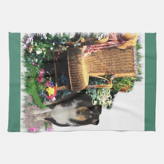 Tri Color Rough Collie Art-cadeaus Theedoek (Horizontaal)