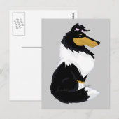 Tri-color Rough Collie Cartoon Briefkaart (Voorkant / Achterkant)
