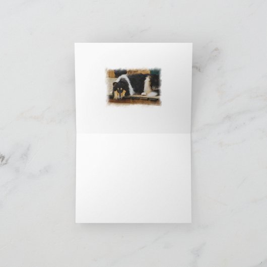 Tri Color Rough Collie Gifts Art Kaart (Binnen)