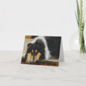 Tri Color Rough Collie Gifts Art Kaart (Voorkant)