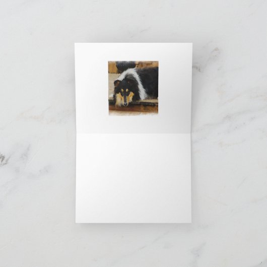 Tri Color Rough Collie Gifts Art Kaart (Binnen)