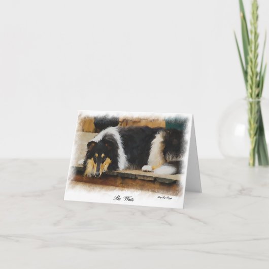Tri Color Rough Collie Gifts Art Kaart (Voorkant)