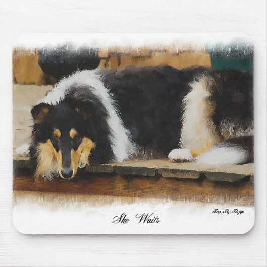 Tri Color Rough Collie Gifts Art Muismat (Voorkant)