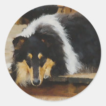 Tri Color Rough Collie Gifts Art