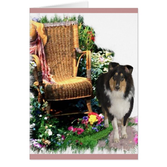 Tri-Color Rough Collie Kunst Geschenken (Voorkant)