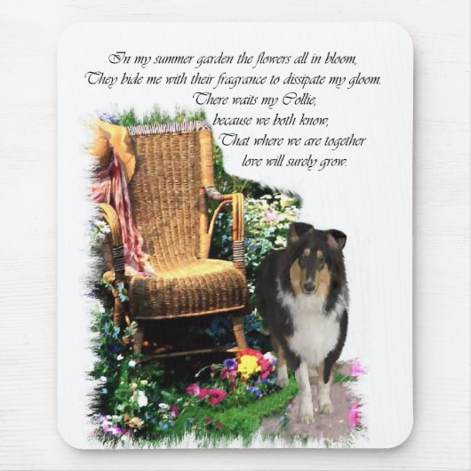 Tri-Color Rough Collie Kunst Geschenken Muismat (Voorkant)
