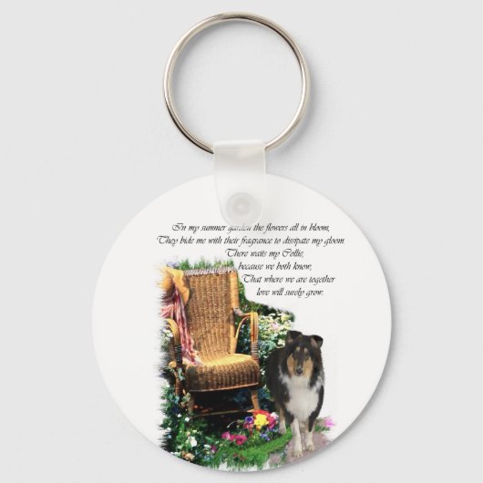 Tri-Color Rough Collie Kunst Geschenken Sleutelhanger (Voorkant)