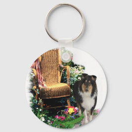 Tri-Color Rough Collie Kunst Geschenken Sleutelhanger