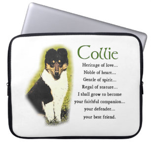Tri Color Rough Collie Puppy Laptop Sleeve