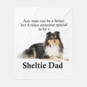 Tri-Color Sheltie Dad Fleece Blanket (Voorkant)