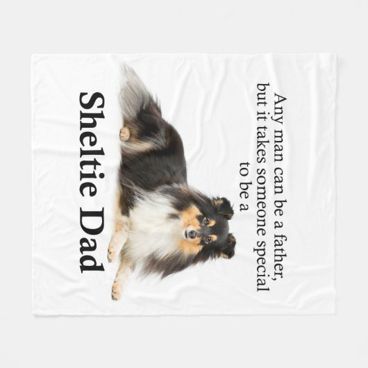 Tri-Color Sheltie Dad Fleece Blanket (Voorkant (Horizontaal))