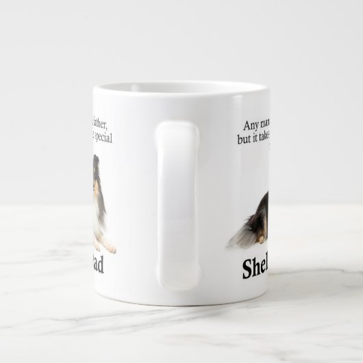 Tri-Color Sheltie Dad Jumbo Mok (Achterkant)