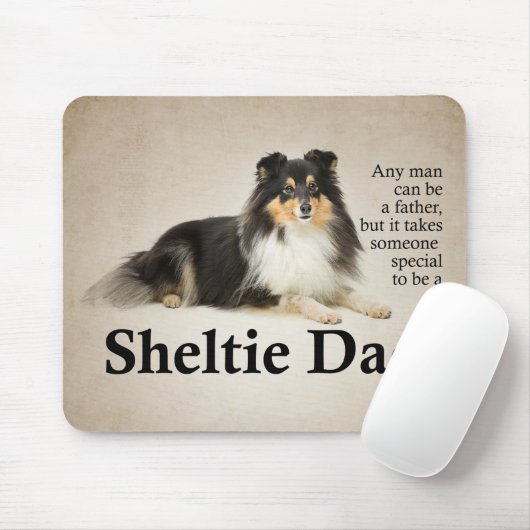 Tri-Color Sheltie Dad Mousepad Muismat (Met muis)