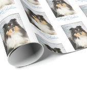 Tri-Color Sheltie Kerst Wrapping Papier (Rol Hoek)