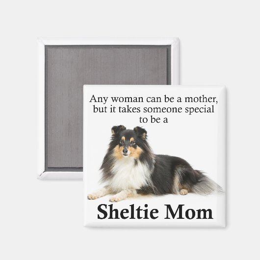Tri-Color Sheltie Mam Magnet (Voorkant / Achterkant)