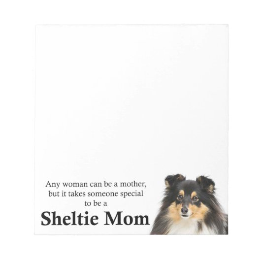 Tri-Color Sheltie Mam Notitieblok (Voorkant)