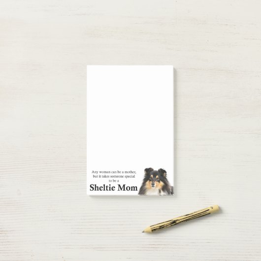 Tri-Color Sheltie Mam Post-It Notes (Op bureau)