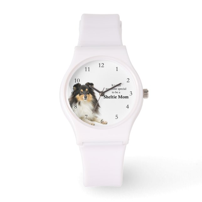 Tri-Color Sheltie Moeder Horloge (Voorkant)