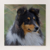 Tri-Color Sheltie (Shetland Sheepdog) Legpuzzel (Horizontaal)