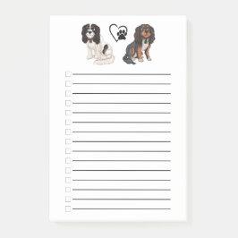 Tri Colored and Black and Tan Cavalier Post-it® Notes