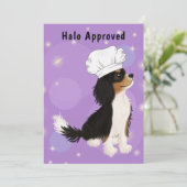Tri Colored Cavalier in Chef's Pet Bedankkaart (Staand voorkant)