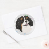 Tri-Colored Cavalier King Charles Spaniel Ronde Sticker (Envelop)
