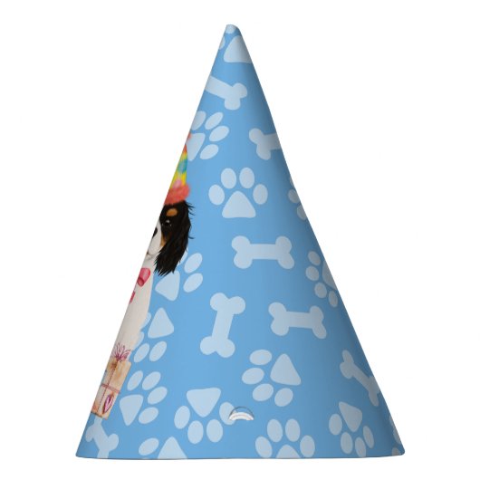 Tri Colored Cavalier Spaniel Birthday     Feesthoedjes (Rechts)