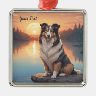 Tri Colored Collie beroemd gemaakt door Lake Metalen Ornament