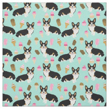Tri Colored Corgi Ice Cream Fabric - schattige cor
