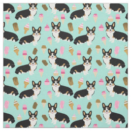 Tri Colored Corgi Ice Cream Fabric - schattige cor Stof