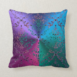 Tri-Colored Damask Metallic Lace Pillow Kussen
