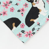 Tri Corgi Cherry Blossom - blauw Fleece Deken (Hoek)