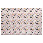 tri corgi dogs kersenbloesroze stof (Fat Quarter)