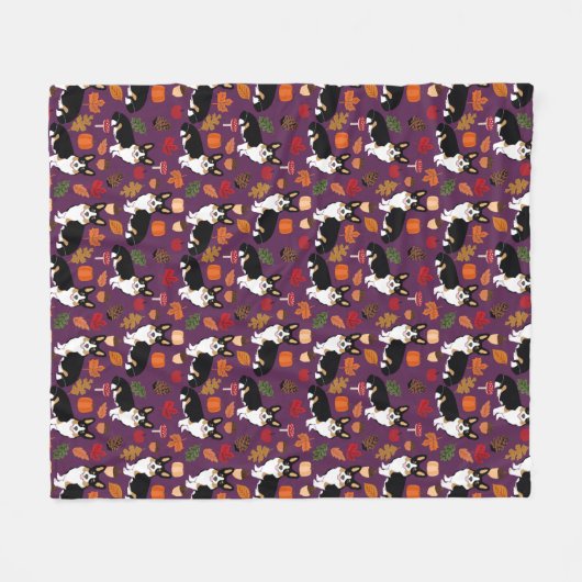 Tri corgi herfstdeken fleece deken (Voorkant (Horizontaal))