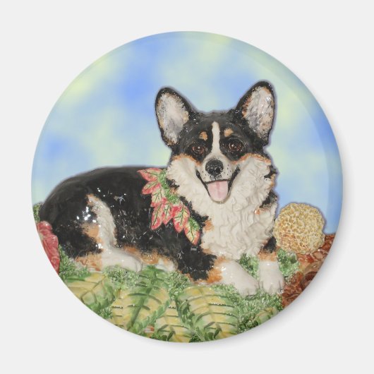 Tri-Corgi in Herfst Foliage - Corgi Magnet (Voorkant)