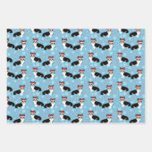 Tri Corgi Kerstfeestdag Inpakpapier Vel (Voorkant 3)