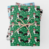 Tri Corgi Kerstfeestdag Inpakpapier Vel (In situ)