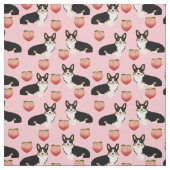 tri corgi peach emoji fabric stof (Swatch)
