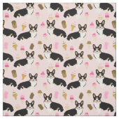Tri Corgi roze ijs Stof (Swatch)
