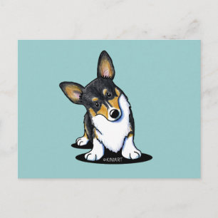 Tri Curious Corgi Briefkaart