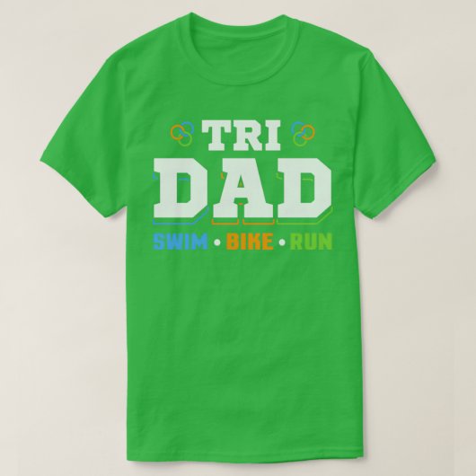 Tri Dad Swim Bike Run T-shirt (Design voorkant)
