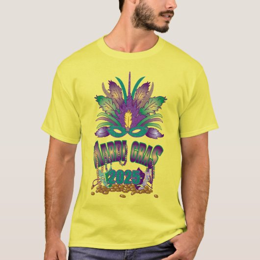 Tri-feather Mardi Gras 2025 T-shirt (Voorkant)