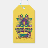 Tri-feather Mardi Gras Mask Label - 2025 Cadeaulabel (Voorkant)