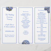 Tri-Fold Blue Wedding Ceremony-programma (Voorkant)